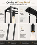 Black 4 Light Dope Industrial Vintage Chandelier With Open Rectangular Cage Frame In Matte Finish features and details.