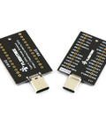 USB Type C Breakout Board With 24 Pin Male And Female Plugs Gold Plated PCB for Easy USB C Port Replacement and No Soldering Hassles