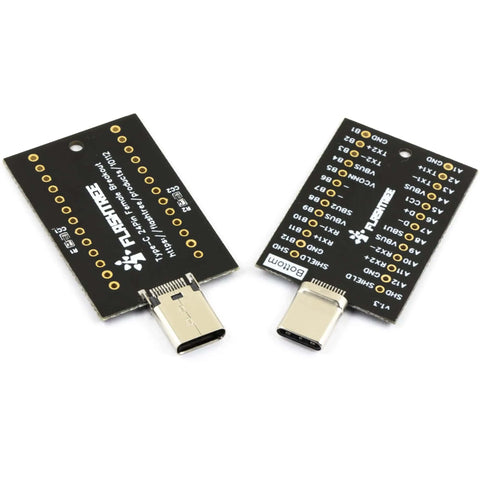 USB Type C Breakout Board With 24 Pin Male And Female Plugs Gold Plated PCB for Easy USB C Port Replacement and No Soldering Hassles