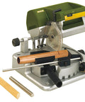 Premium Benchtop Chop And Miter Saw Cuts Like Thunder Through Wood Plastics And Aluminum Featuring Smooth 45 Degree Rotating Base.