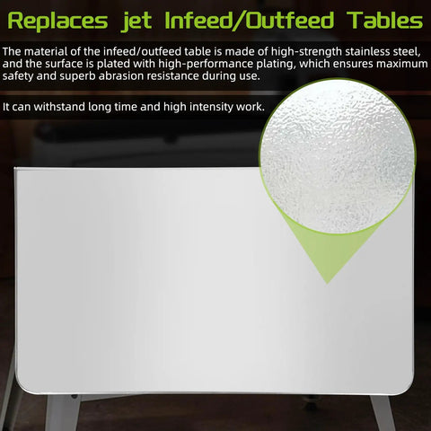 Shop Ready Heavy Duty Upgraded Feed Outfeed Table Replacement Engineered For Killer Drum Sander Accuracy With Quick Swap Mount And Rock Solid Woodworking Support