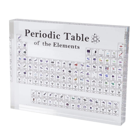Periodic Table Acrylic Teaching Display Decor 1 Piece Perfect For Classrooms And Home Desks Real Elements Not Included Small 56x50x42mm Clear See Through Educational Element Chart
