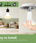 BR30 LED Flood Bulbs Fit Perfectly Inside Recessed Cans, 7.5 Watt Replaces 65 Watt, displayed in hand for easy installation.