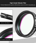 UHC 1.25 Inch Telescope Filter for Ultra Clear Nebula Views, cuts light pollution, boosts contrast with aluminum alloy material