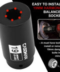 1/2 Inch Drive 19mm Crank Bolt Socket For Honda Harmonic Balancer, CR-MO Impact Socket With 3X Momentum Power, front and installed view