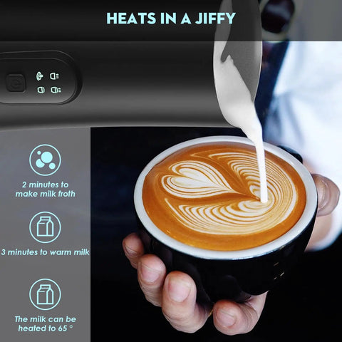 4 In 1 Electric Milk Frother For Coffee And Hot Chocolate Automatic Warm And Cold Foam Maker 11.8oz 350ml latte art