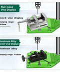 Flat-nose aluminum bench vise displays for Delicate Threading Master Manual Tap Tool For Precise Threads On Wood Metal Plastic.