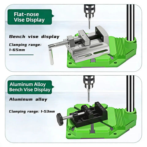 Flat-nose aluminum bench vise displays for Delicate Threading Master Manual Tap Tool For Precise Threads On Wood Metal Plastic.