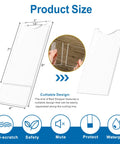 Clear Acrylic Couch Wall Spacer And Bed Blocker Stops Furniture Scrapes Keeps Heaters Cool Preserves Outlet Access Built Tough No Sweat Setup Invisible Wall Guard Anti Scratch Two Pack dimensions showing cuttable design features for versatile use.