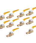 10 Pack 1/2 Inch Brass Ball Valve For Pex A Pipe Expansion F1960 Full Port Shut Off With Yellow Handle UPC Certified