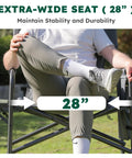 Oversized Directors Camping Chair Set Of 2 Built To Haul 600 Lbs Capacity Heavy Duty Folding Outdoor Chairs, 28 Inch Seat