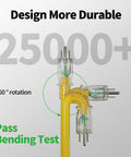 Outdoor Extension Cord 50 Ft 12/3 Waterproof Heavy Duty With Lighted End LED Indicator 12 Gauge 3 Prong Power Cord bending test