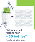 Alkaline Water Filter Cartridges 3 Pack BPA Free For Brita Pitchers And Other Brands Raises pH Adds Magnesium Improves Taste And Odor Easy Replacement For Fresh, Crisp H2O with equivalent of 80 water bottles