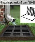 Heavy Duty Outdoor Trench Drainage Kit With 304 Stainless Steel Channel Drain For Driveways Paths Lawns And Courtyards Built To Move Water Fast And Keep Debris From Clogging shown with black grate installed under gutter
