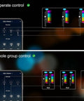 App showing separate and group control for 42W Outdoor Wall Washer LED Light Bar RGB CW Color Changing 4 Pack With App Control