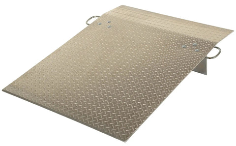 Hella Reliable Premium Aluminum Dock Plate Ramp Bridges The Gap Between Freight Trucks And Warehouse Docks For 500 Lb Loads With Secure Locking Metal Legs.