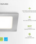 12 Pack 4 Inch LED Recessed Ceiling Lights Canless Wafer Downlight Slick Slim Panel, brushed nickel finish features
