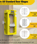 All In One Door Hinge Jig For 3 To 5 Inch Hinges With Square And Radius Corners Pro Grade Door Mortise Template Yellow