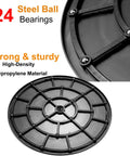 Close-up of the Two Pack 16 Inch Lazy Susan Turntable Set With Heavy Duty 360 Degree Swivel, featuring 24 steel ball bearings.