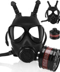 Full Face Respirator Mask With 40mm Activated Carbon Filter Reusable Dust Gas Chemical Vapor Fume Silicone Fit, frontal view