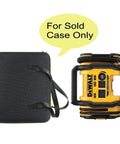Hard Case Replacement For DEWALT DCC020IB 20V Max Cordless Tire Inflator With Shockproof EVA Shell next to inflator
