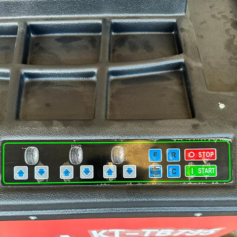 Control panel of Shop Certified Wheel Balancer Engineered As The Dead Honest Workhorse For Giant 51 Inch Rims and Fleet Trucks Buses.