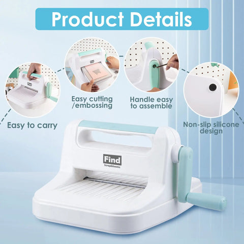 Beginner Friendly Die Cutting And Embossing Machine Kit for Card Making, easy to carry A5 die cutter with 6 inch opening and non-slip handle