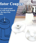 4 Pack Motor Couplers For Eco Twin Eco Plus And Blue Leaf Mixers Replacement Parts To Fix Worn Or Broken Couplers Easy Fit Durable Build Save Cash And Keep Your Kitchen Mixer Running Smoothly. white plastic motor couplers, top view