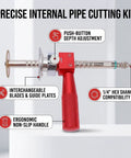 Inside Pipe Cutter Kit With One Quarter Inch Hex Shank Four Cutting Discs Two Inch And Three Inch Guide Plates Adjustable Tool