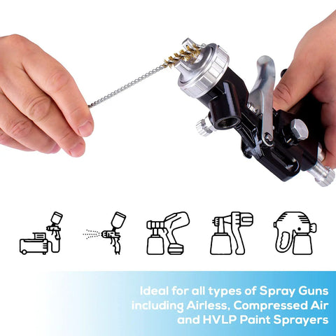All-In-One Pro-Grade Spray Gun Cleaning Kit With 23-Piece Maintenance Set For HVLP Gravity Suction Detail And Paint Guns, Air Tools And Airbrush, Comprehensive Cleaning Accessories And Sturdy Storage Case Included used on spray gun