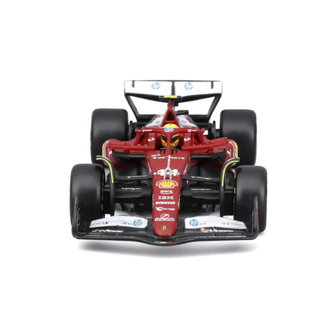 Front view of Ferrari 1:43 Die Cast 2025 Season Car With Helmet Hamilton 44 Display Ready Model for Collectors.