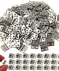 Rock Solid 100 Piece Mini Metal Hinges 10 X 8mm 180 Degree Smooth Swinging Hardware for dollhouses and cabinets.