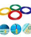 Colorful Soft Plastic Dive Rings For Pool Training And Safe Underwater Games, Four Pack Water Resistant Dive Gear