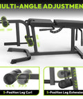 2 In 1 Leg Extension And Curl Machine For Home Gyms, Adjustable Seated Extension And Lying Curl shown with 5-position settings