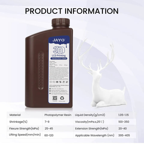 Standard 3D Printer Photopolymer Resin That Prints Smooth As Butter With Legit Low Shrinkage And Super Crisp Details For Lcd Dlp Sla Machines M White 2000G