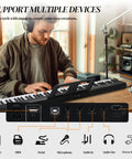 Person playing a Foldable 88 Key Electronic Keyboard Piano with Portable Bag, Pro Pedal, Stereo Headphones, and Bluetooth MIDI Function