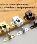 Double Roller Cabinet Catch 40 Piece Set With Spring Loaded Door Locks Two Piece Mounting Base And Strike Plate Brown Finish