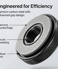 Self-Locking Knurled Arbor Nut Set for 4.5 and 5 Inch Angle Grinders, 5/8-11 Thread Spindle, textured diamond knurled edge.