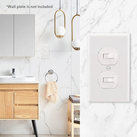 Double Toggle Light Switch 15 Amp 120 Volt Residential Grade Electrical Wall Switch For Home Office Kitchen White ETL Listed