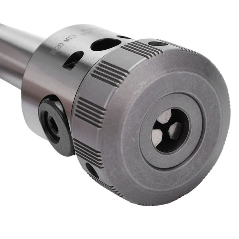 Beefy MT3 Annular Cutter Arbor For Drilling And Milling Machines, 40Cr Steel Build, M5 To M20 Clamp Range (3/36 To 3/4 Inch), MT3 Taper, 0.03 mm Precision, HRC45-48 Hardness, Drill Tap Holder Tool, close-up head view