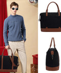 Canvas Travel Tote Bag For Women With Zipper, Weekender Duffel And Carry On Tote, shown in various angles and details.