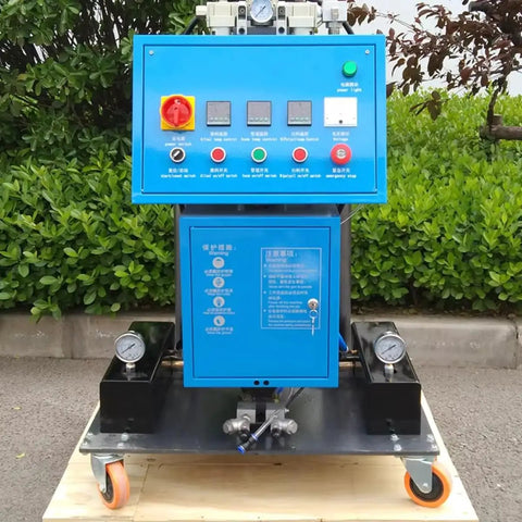 Top Tier Portable Polyurea And Polyurethane Spraying Machine For Efficient PU Foam Insulation Coating with digital controls and pressure gauge.
