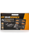 Front view of GearWrench Model 3887 package for 77 Piece SAE And Metric Ratcheting Tap And Die Set With Twist Lock Guide System