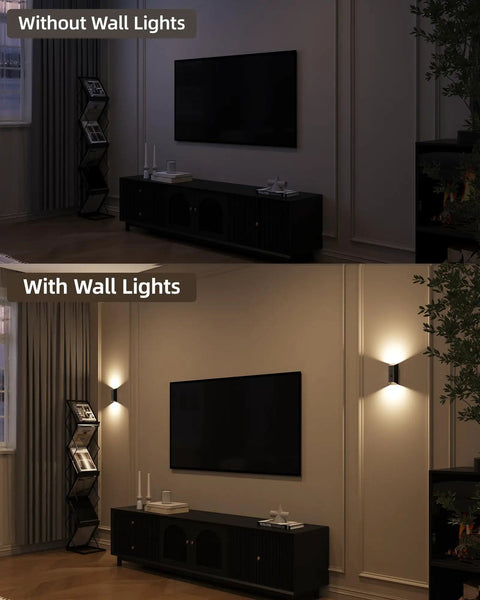 Wireless Motion Sensor Wall Light With Remote Control Rechargeable Led Sconce illuminating a living room with enhanced brightness.