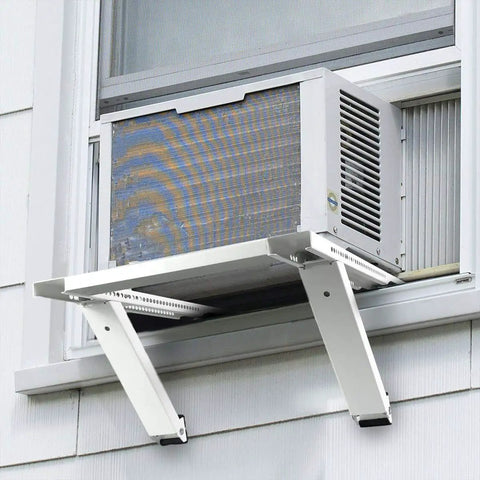 Heavy Duty Window Air Conditioner Support Bracket No Drilling, Universal Adjustable Fits Most 22 To 38 Inch Window Openings, Wall Thickness 4 To 11 Inches, Epoxy Coated Steel Prevents Rust, Supports Up To 200 Lbs