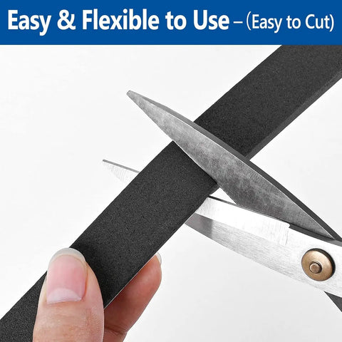 Cutting High Density Self Adhesive Foam Tape Weather Stripping One Half By One Quarter Inch X Forty Two Feet Two Rolls Neoprene.
