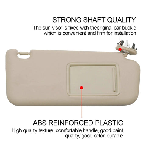 Front Right Passenger Side Sun Visor With Vanity Light For Toyota RAV4 2006 2013 Beige Replacement Part 74320 42501 A1