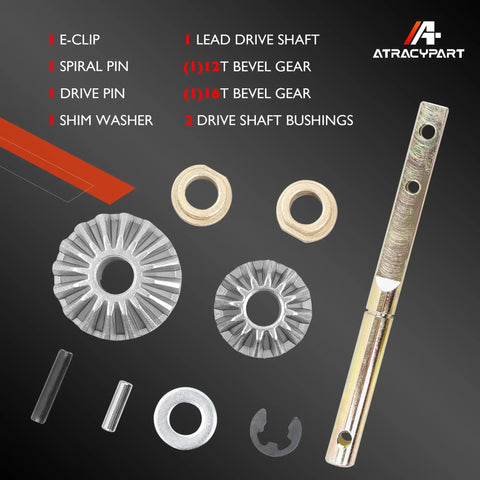 Power Landing Gear Repair Kit For 5th Wheel RV Lead Leg with components including drive shaft, bushings, and bevel gears.