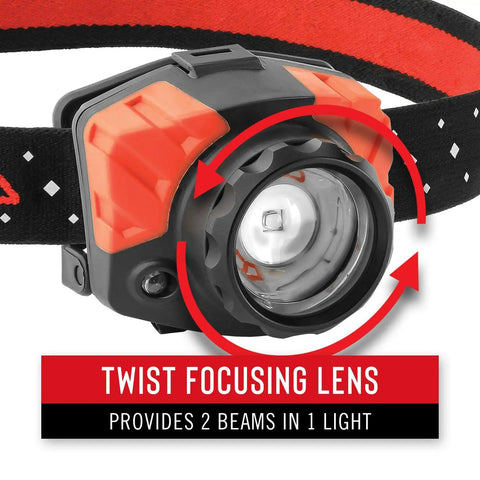 FL85 615 Lumen Dual Color Pure Beam Focusing LED Headlamp With Twist Focus Hinged Beam Adjustment Red Mode Night Vision Ready
