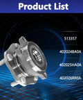 Top Shelf Front Wheel Bearing Hub Assembly Pair For Nissan Rogue And Rogue Sport 2014 Through 2023, silver metal assembly with mounting bolts.